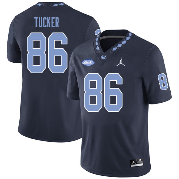 Jordan Brand Men #86 Carl Tucker North Carolina Tar Heels College Football Jerseys Sale-Navy
